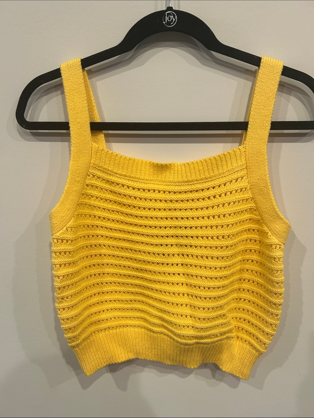 NWT Double Zero Yellow Knit Cropped Tank Top